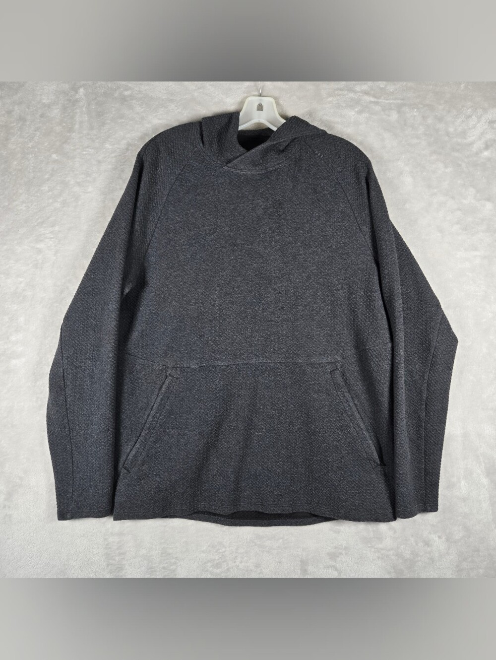 Lululemon At Ease Hoodie Mens Large Dark Gray Pullover Fleece Hooded Pockets